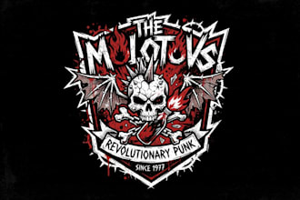 design a rebellious punk logo for your band