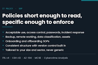 write your IT policies, sops and security procedures documentation