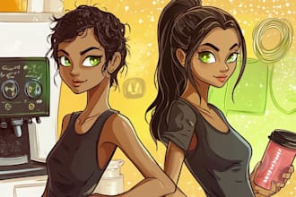 draw cartoon style illustration