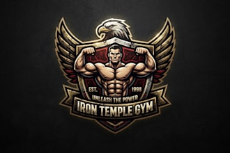 design a powerful bodybuilding logo
