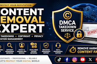 assist with copyright dmca takedown and online content removal