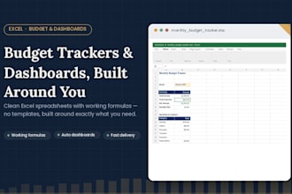 build a custom excel budget tracker or dashboard for you