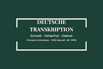 transcribe german audio, podcast or interview