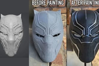 3d print and paint cosplay mask, 3d helmet, armor, oni mask and halloween mask