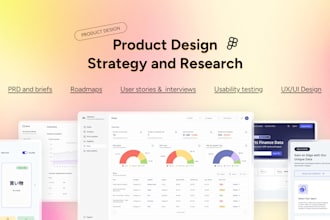 be your product designer and define strategy, research, and design