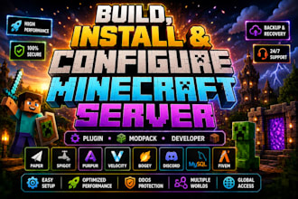 fix setup and configure minecraft server with plugins, mods modpack developer