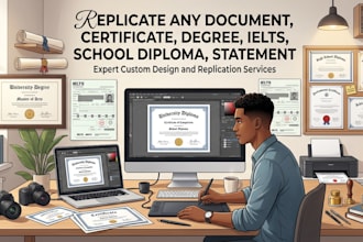 replicate any document, certificate, degree, ielts, school diploma, statement