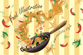 create digital food illustration