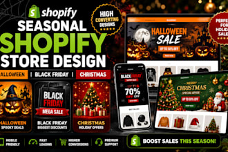 redesign halloween shopify store black friday  product, christmas shopify store