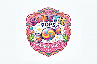 design a sweet and colorful hard candy logo