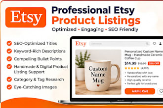 do professional etsy product listing and product description