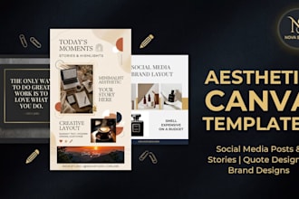 design aesthetic instagram posts and story canva templates