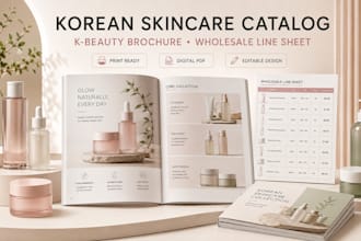 design korean skincare wholesale catalog, k beauty brochure and line sheet