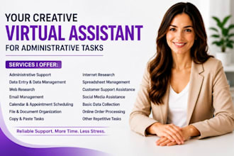 be your creative virtual assistant for administrative tasks