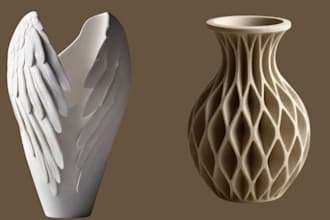 custom 3d vase model, 3d flower pot, lamps stand for home decor and 3d printing