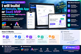 build ai website, web app or saas mvp using google stitch and antigravity