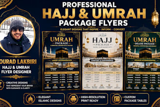 premium umrah and hajj travel agency flyers and social media ads