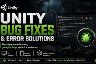 fix unity bugs errors crashes and c sharp script issues