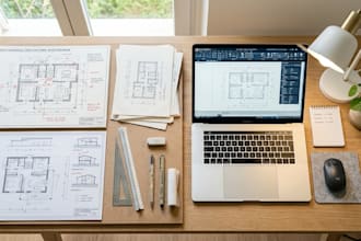 redraw sketch or PDF into 2d cad floor plan in dwg or dxf
