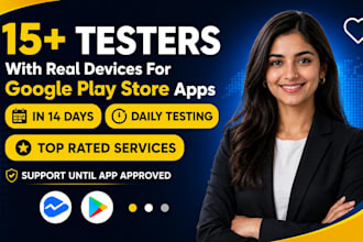 provide 12 testers for google play closed testing for 14 days 12 app tester