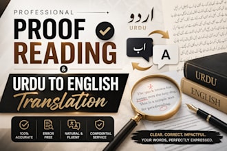 translate urdu and proofread content