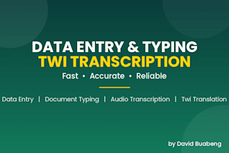 do fast accurate data entry and twi transcription