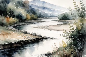 paint landscapes in watercolor