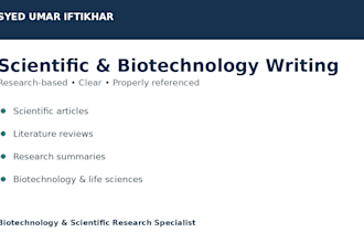 write scientific and biotechnology articles with references
