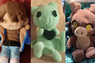 create handmade custom plush toy stuffed animal plushie amigurumi crochet kawaii