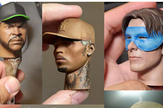sculpt a custom 3d action figure head stl from your photo