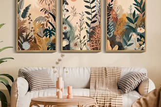make floral wall art and paintings with mockups