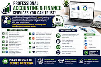 assist in accounting, budgeting, finance and excel projects