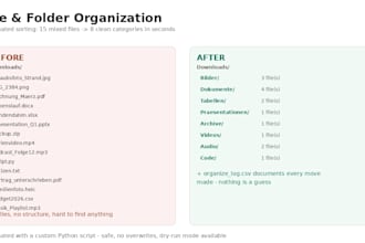 organize and sort your messy folder or files automatically