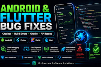 fix bugs crashes and errors in android and flutter apps