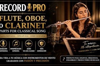record pro flute, oboe or clarinet parts for classical songs