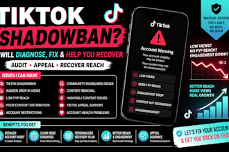 fix tiktok shadow bans, tiktok appeal, fix shadowbans issues with diagnose audit