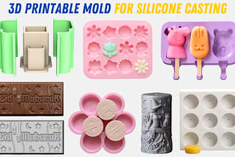 design 3d printable mold for silicone casting, resin chocolate soap candle mold