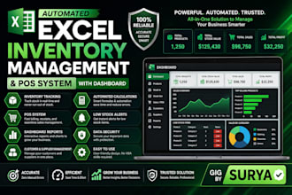 create an automated excel inventory management system pos system with dashboard