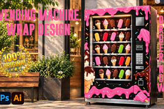 unique vending machine wrap, atm machine, icecream wending machine wrap designs