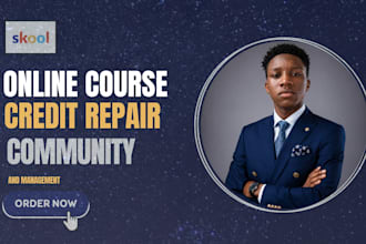 setup skool credit repair course creation community credit repair course upload