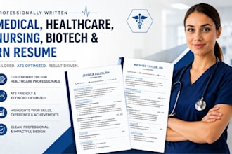 professionally write medical healthcare nursing biotech and rn resume for you