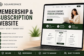 design square space membership website, subscription site, setup member area