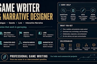 write video game dialogue quests lore and narrative design