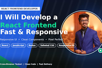 develop a responsive react frontend for you