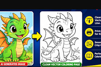 convert ai generated images into clean vector KDP coloring pages