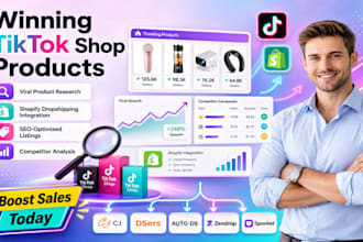 find winning tiktok shop products dropshipping, shopify and high demand items