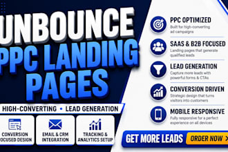 create unbounce PPC landing pages for saa and b2b lead generation