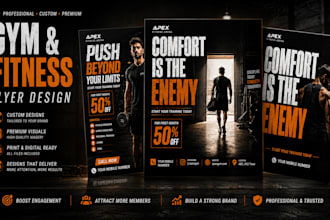 design professional gym and fitness flyers