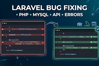 fix laravel bugs, errors and issues in your PHP web application