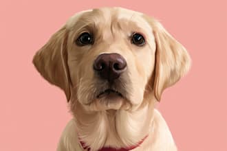 draw cartoon illustration portrait for dog, cat or any pet
